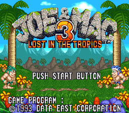 Joe & Mac 3 - Lost in the Tropics Title Screen
